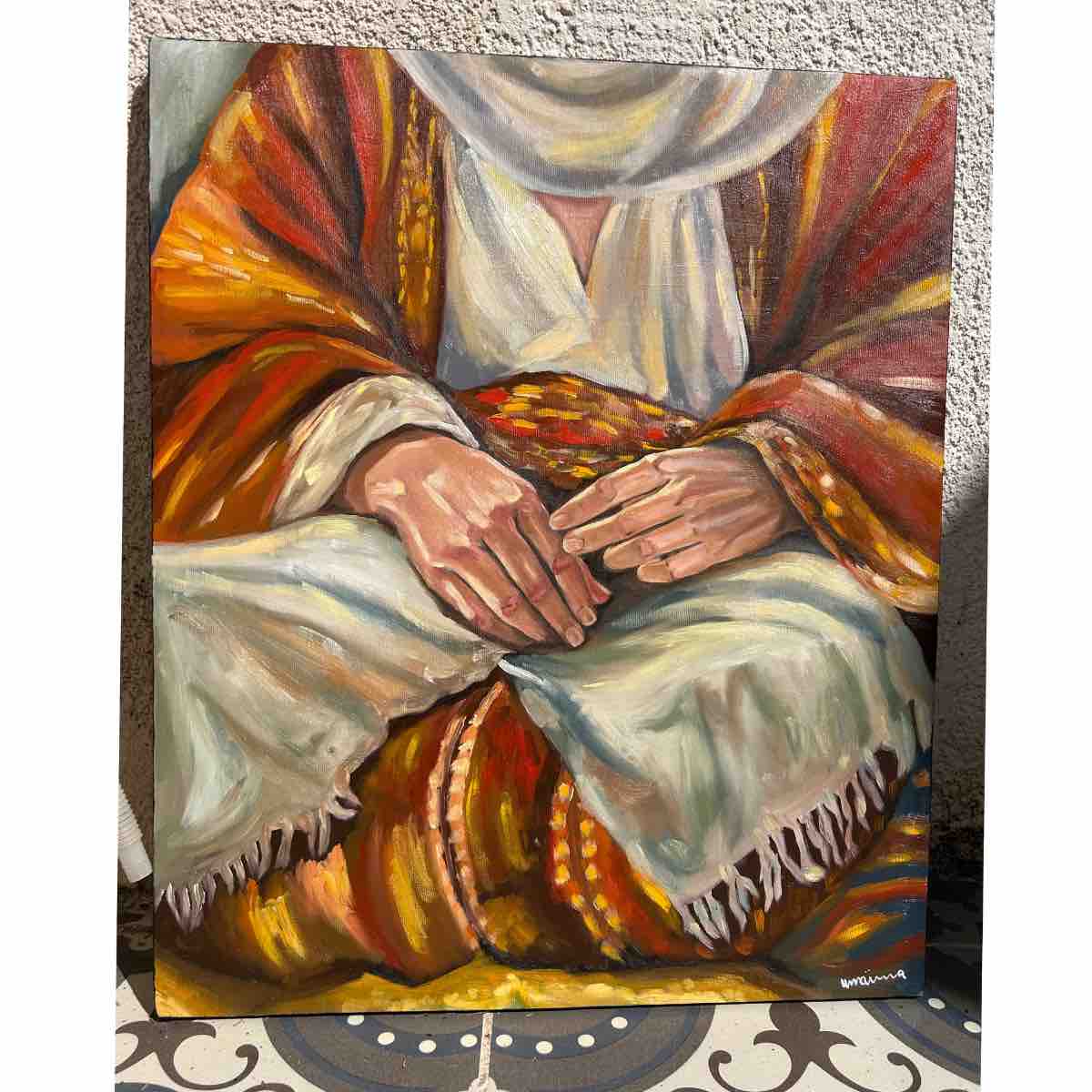 tableau tunisien héritage unique d'une femme en dignité