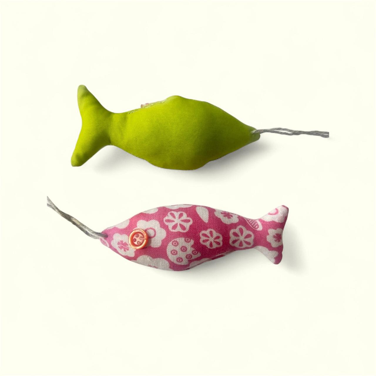 Duo de poissons en tissu pour bijou de sac ou porte-clés