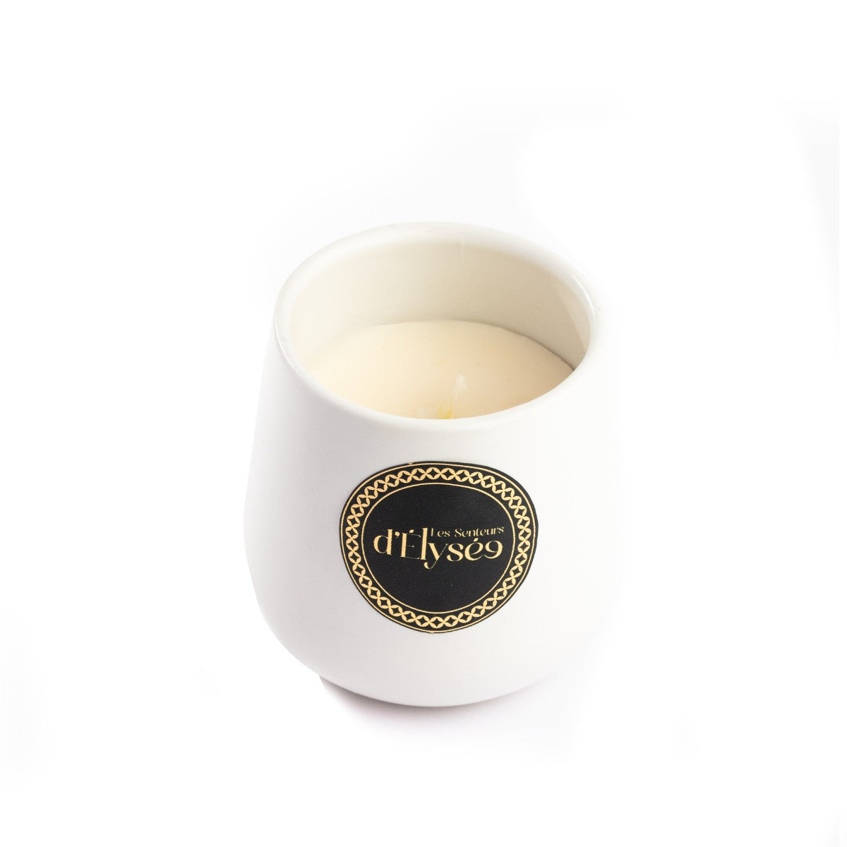 Bougie parfumée en céramique noire et blanche pour une ambiance élégante