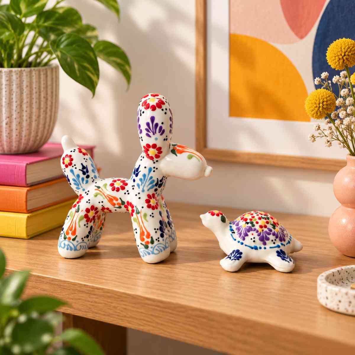 figurines décoratives Duo Chien et Tortue pour une déco unique