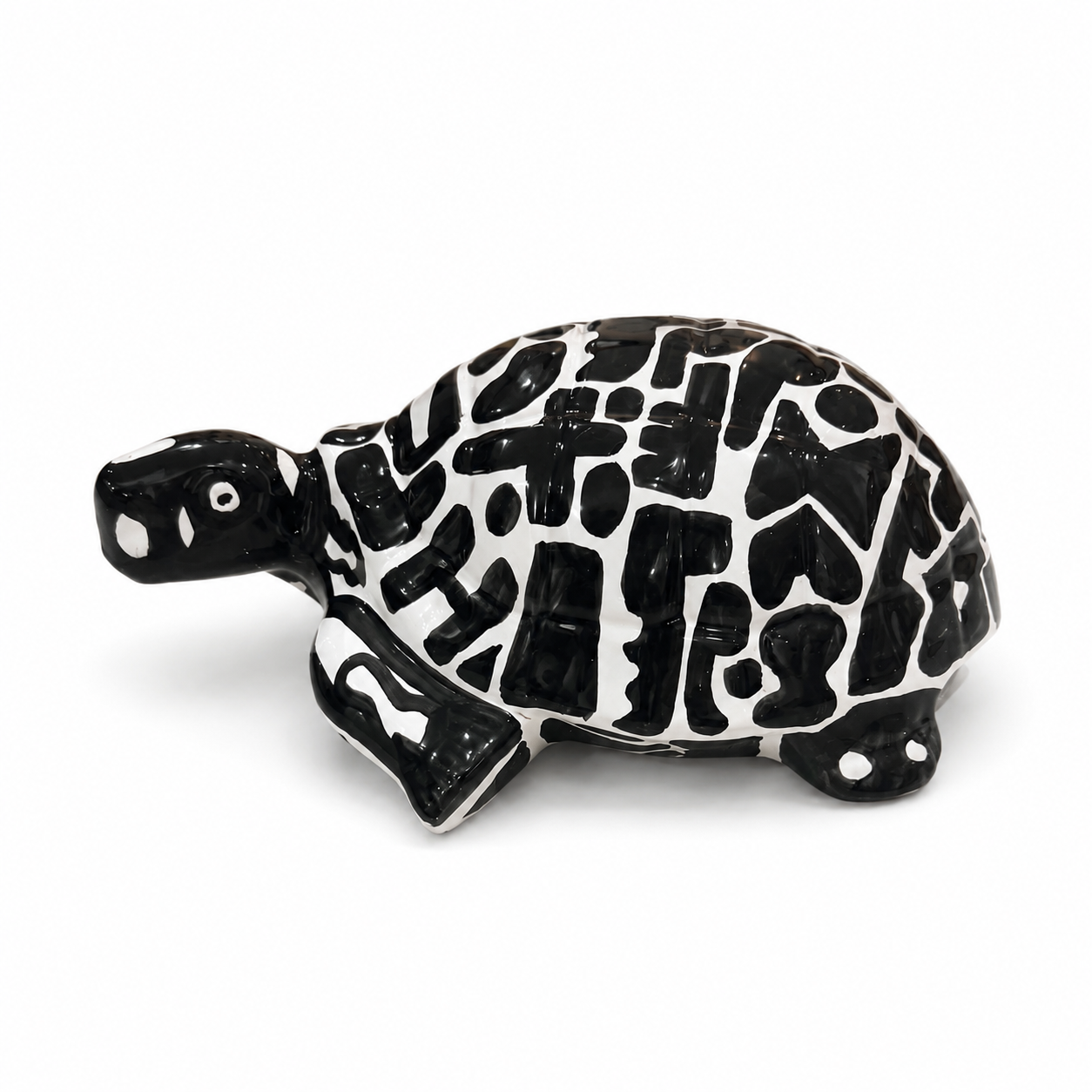Tortue décorative noir et blanc élégance pour votre intérieur