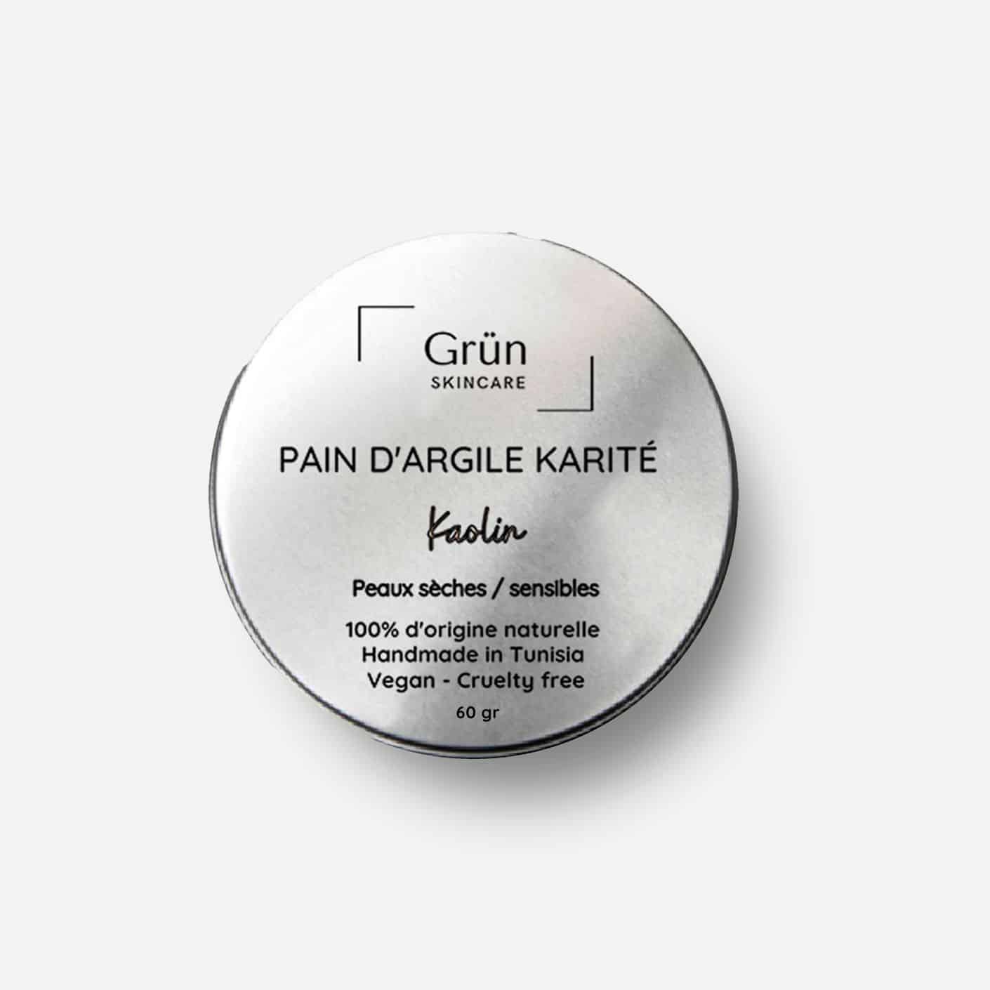Pain d'argile Karité, kaolin - Peaux Sensibles- 60 gr