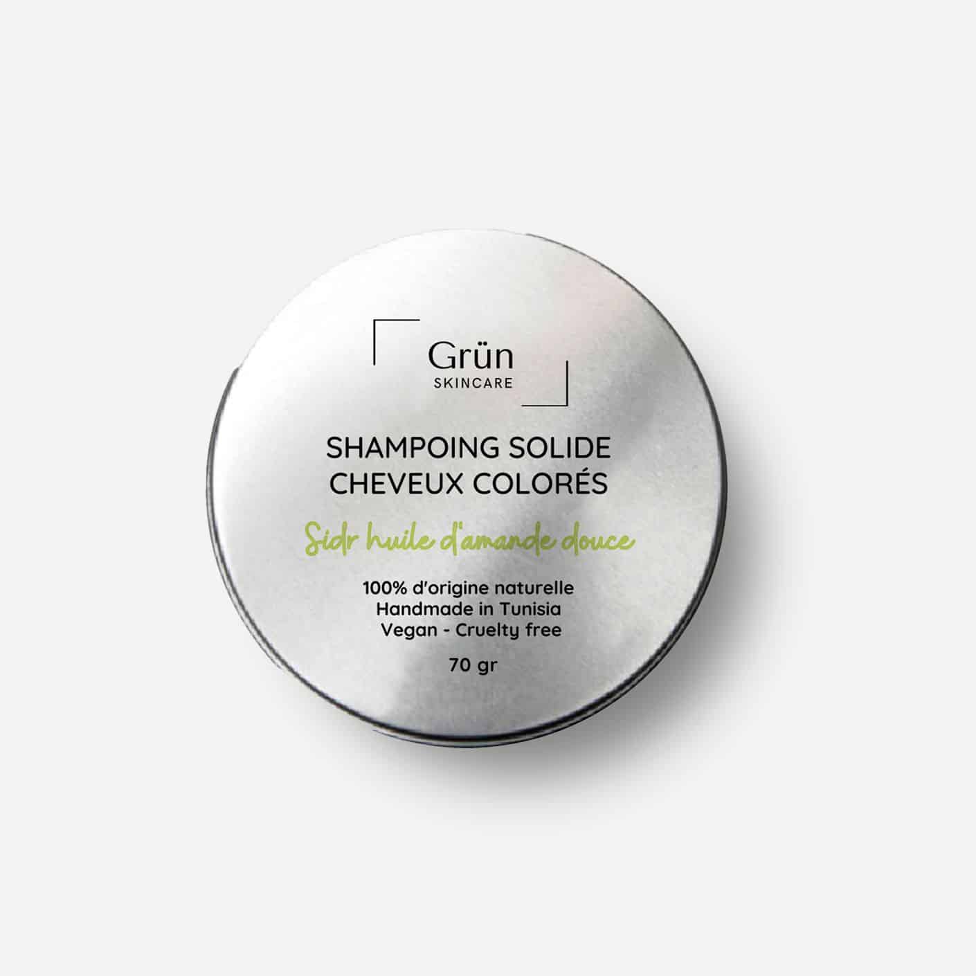 Shampoing solide cheveux Colorés cheveux bouclés - Poudre de Sidr, Huile d'amande douce - 70 gr