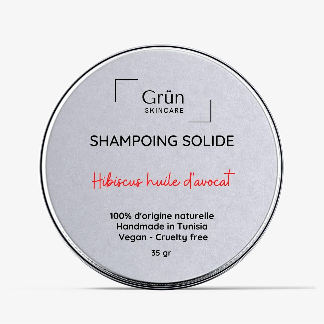 Shampoing solide cheveux secs antichute - Poudre d'Hibiscus, Huile d'avocat - 35 gr