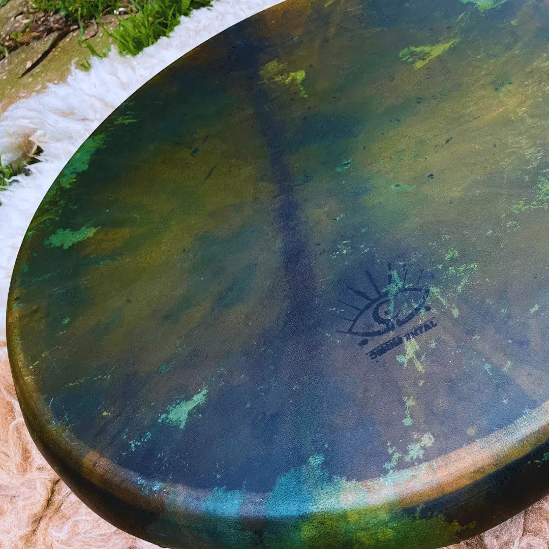 Tambour Chamanique verveine Accordable 47 cm : Instrument Artisanat en Peau de Chèvre avec Cadre en Bois - Son Authentique et Vibrations Profondes