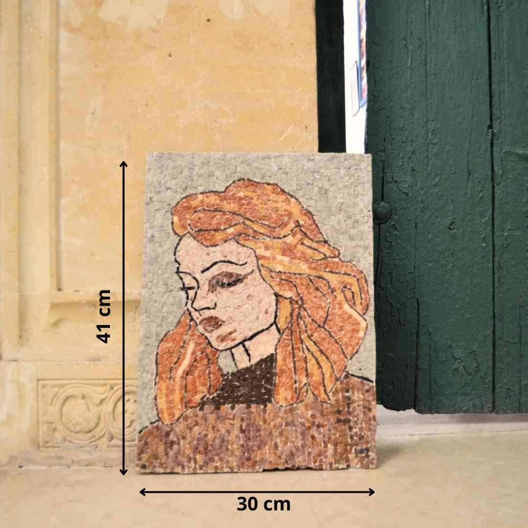 Tableau en Mosaïque - Tableau Décoratif Femme Blonde fait-main
