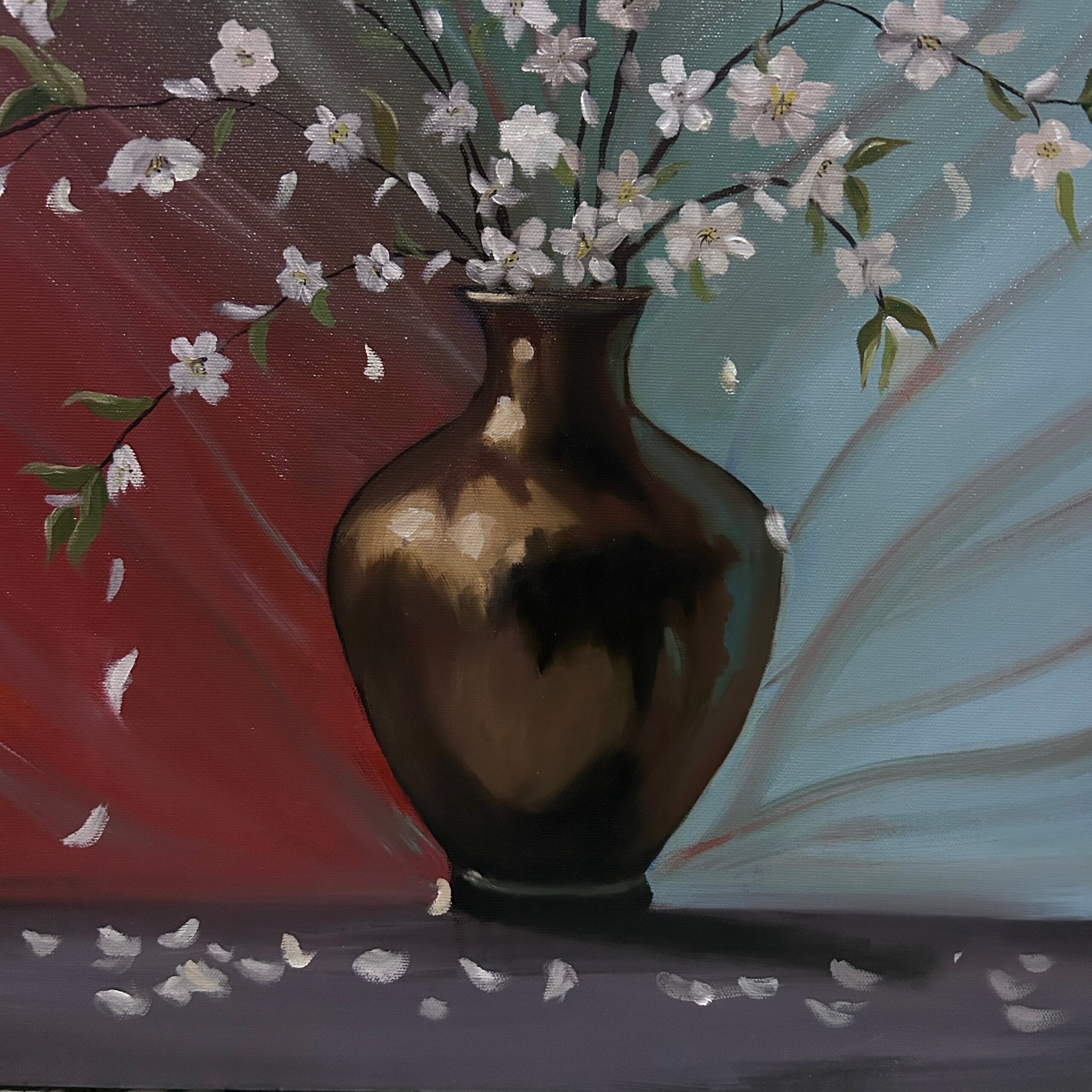 Tableau Classique Moderne en Toile - Poésie Florale Contrastée