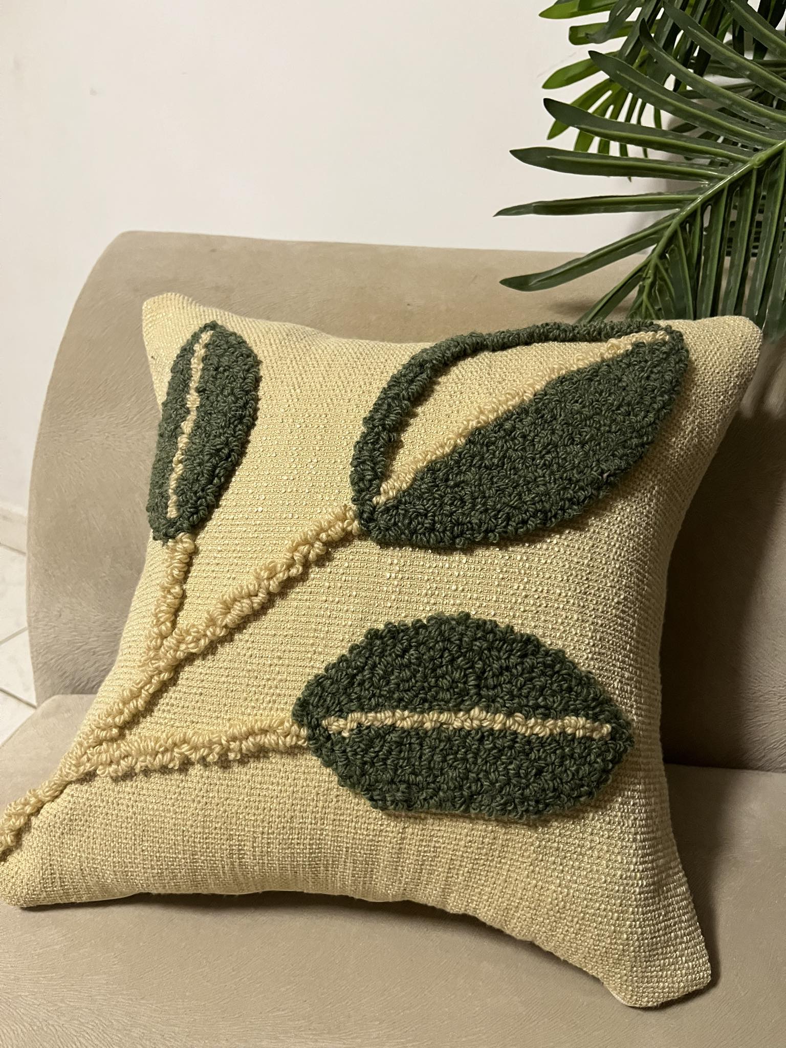 coussin olive