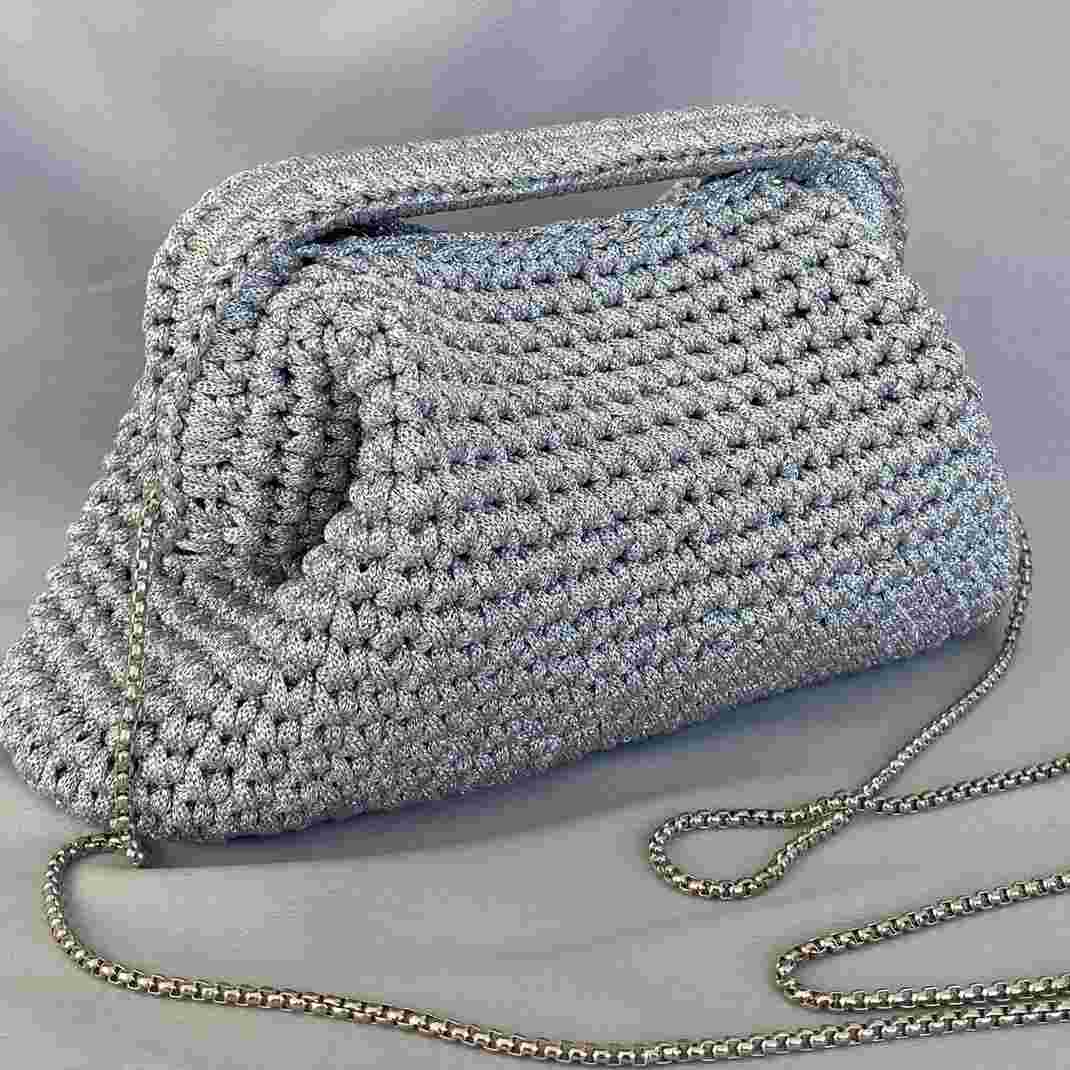 sac artisanal Golden Pearl argent doré pour un look chic et unique