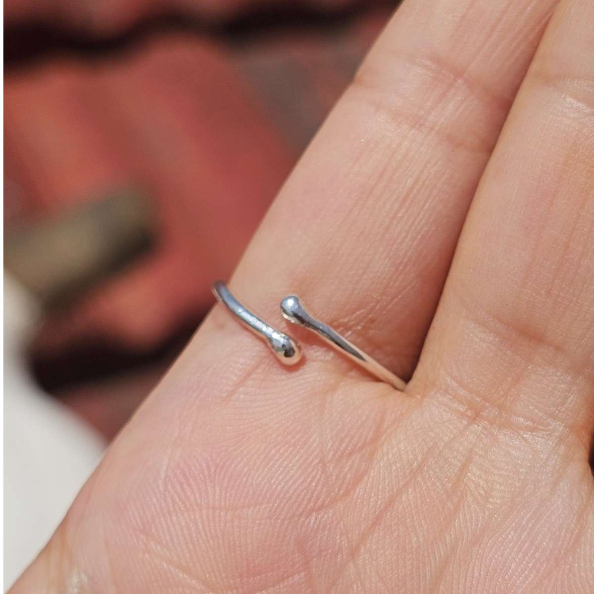Bague cornaline naturelle en argent 925 ajustable luxe exclusif