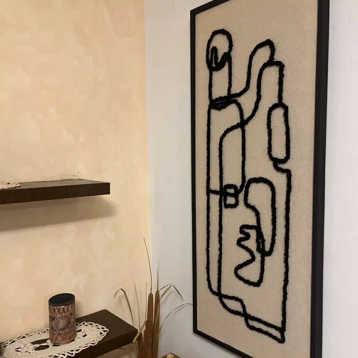 Tableau décoratif "Labyrinthe" - Brodé à la main (100 x 40 cm)