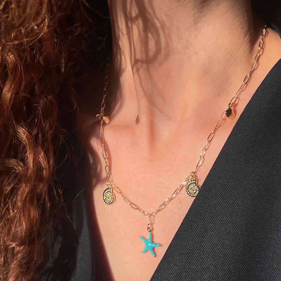 collier étoile turquoise chic pour un été lumineux