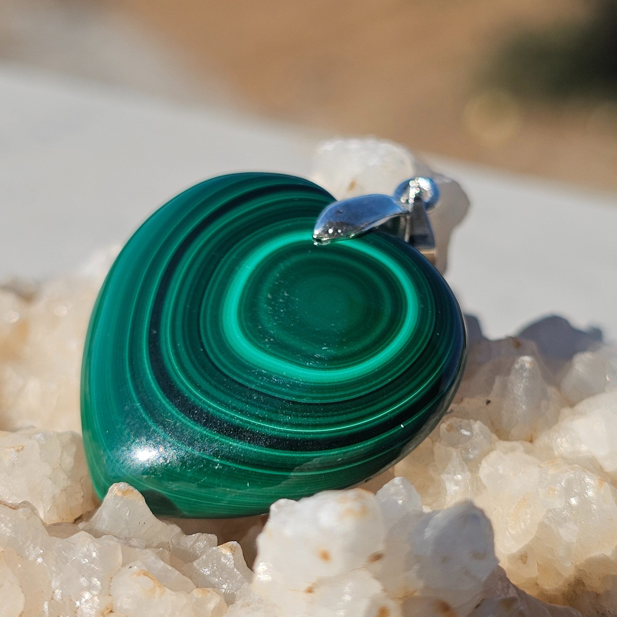 Collier en argent 925 avec pendentif malachite - Élégance naturelle