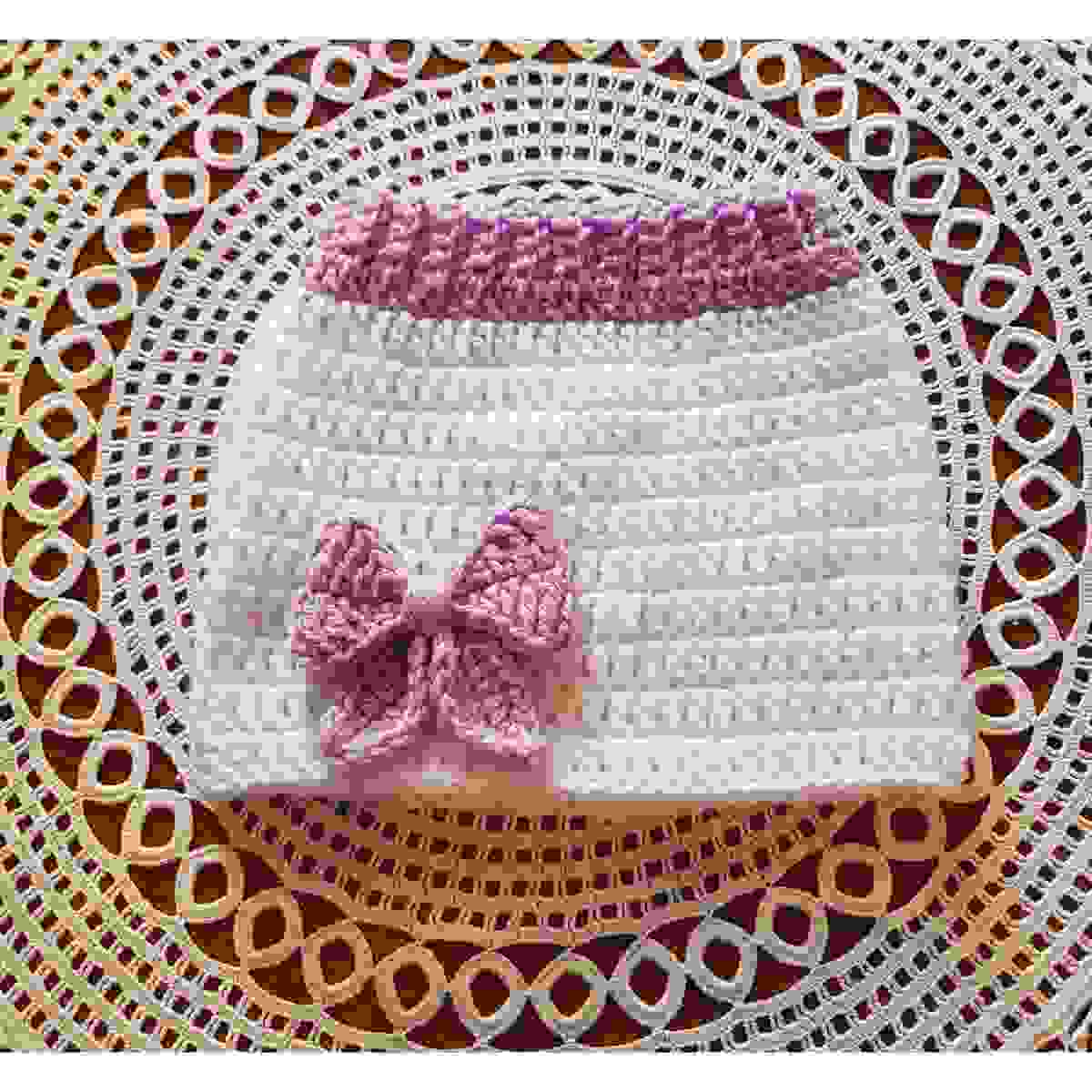 ensemble bébé crochet blanc et lavande pour filles 6-12 mois