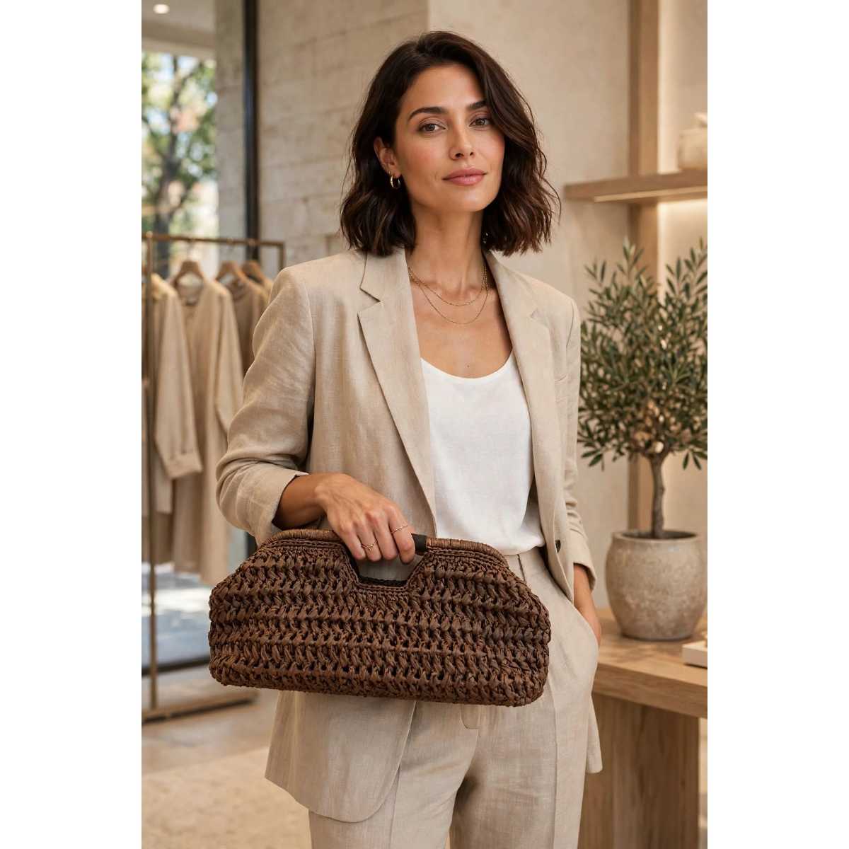 sac en crochet Zamy cacao élégant et unique pour toutes vos sorties