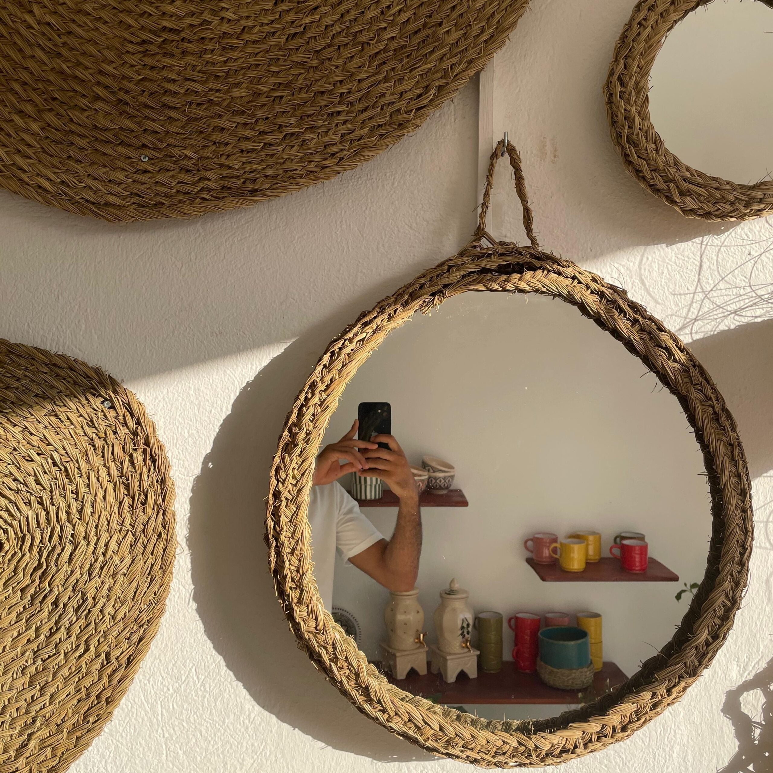miroir halfa 50 cm de diamètre design exclusif et élégant