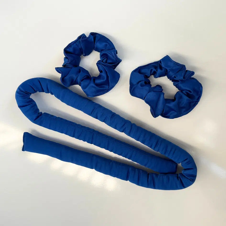 Ensemble Nuit Satin Bleu - Élegance Anti-Frisottis