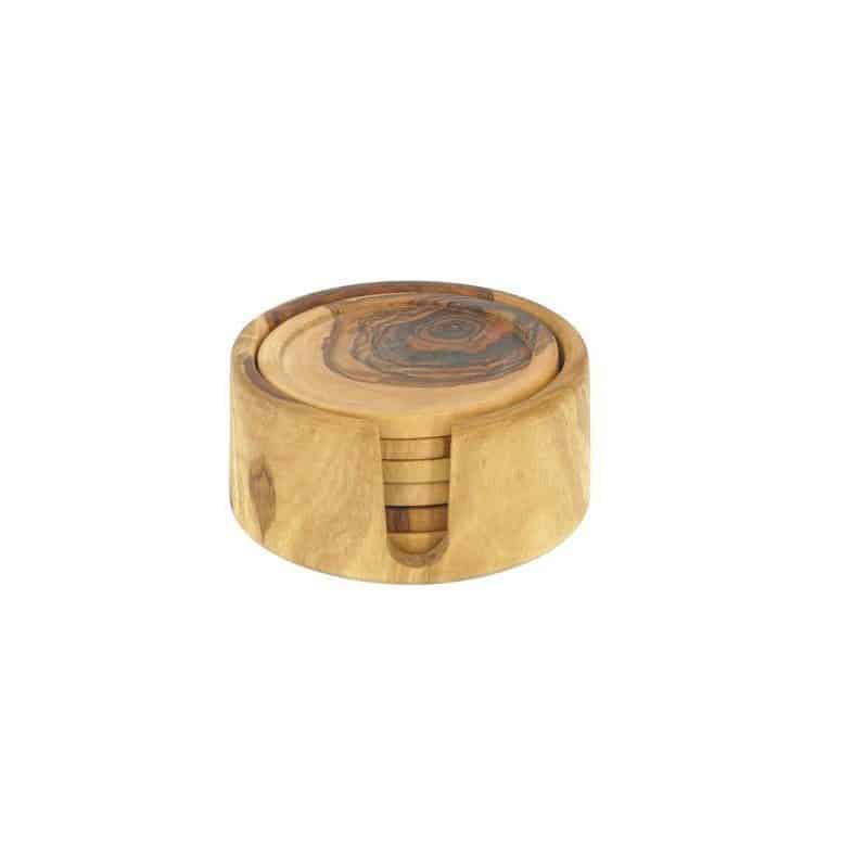 Sous Tasse Et Support Rond En Bois d'Oliviers