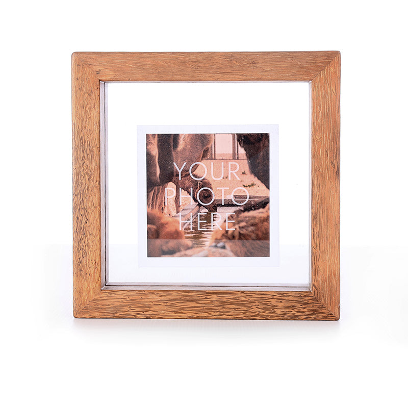 Decorative palm wood photo frame