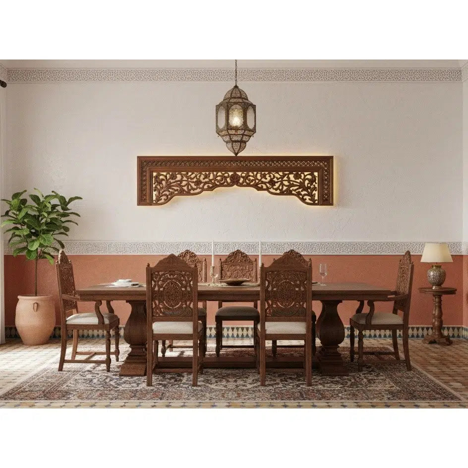 panneau mural bois artisanat exclusif en bois massif 60x225 cm
