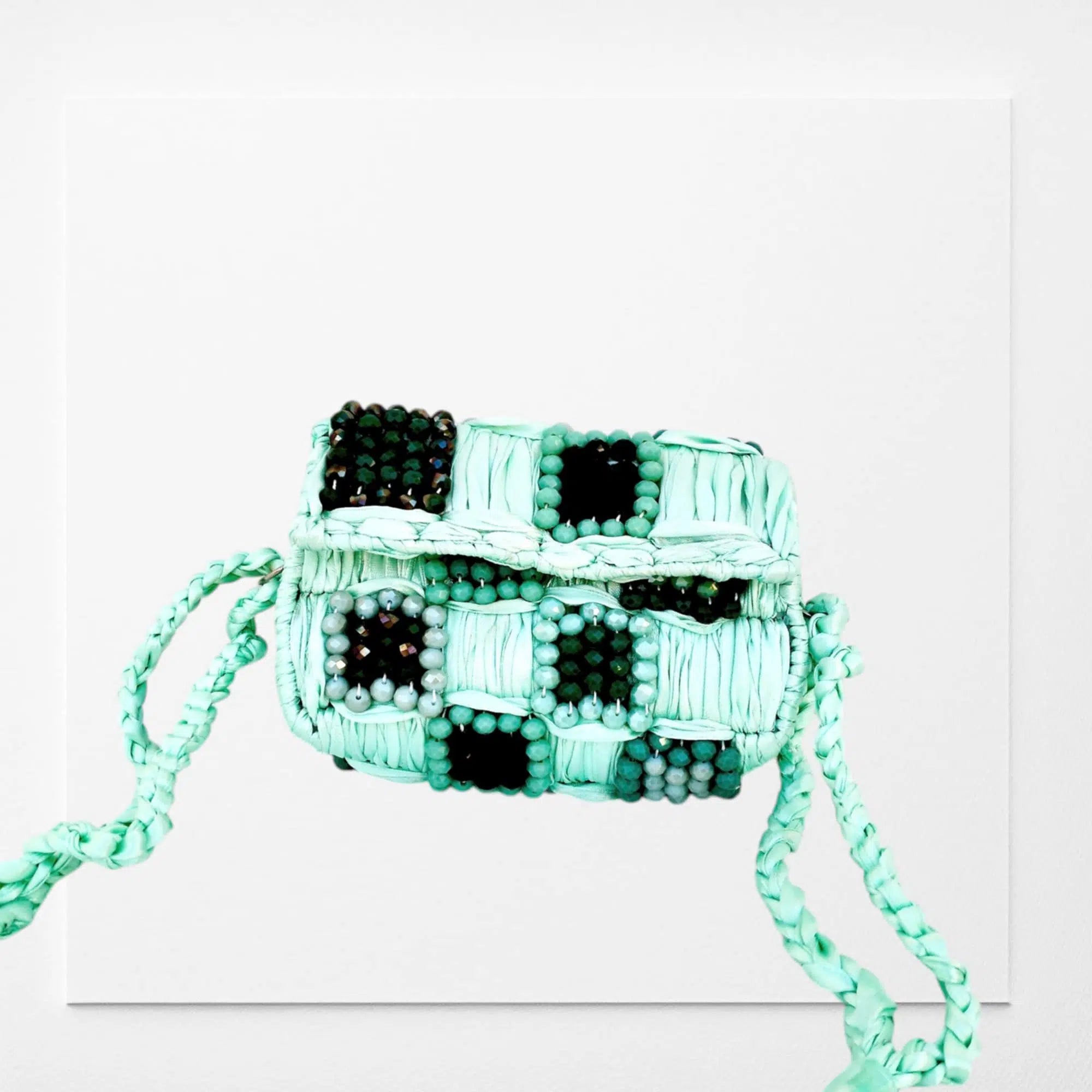 Sac de Soirée Vert Pastel – Fait Main & Recyclé