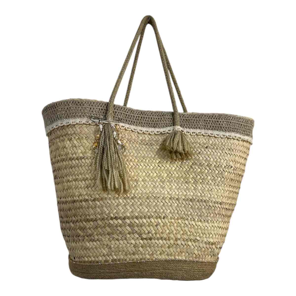 Couffin plage artisanal en fibres naturelles pour vos sorties