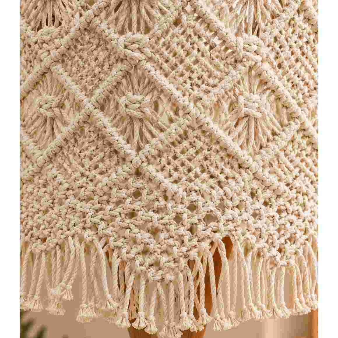 Lampadaire macramé beige naturel pour une ambiance chaleureuse