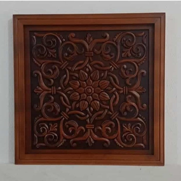 tableau en bois sculpté à la main 60 x 60 cm exclusif