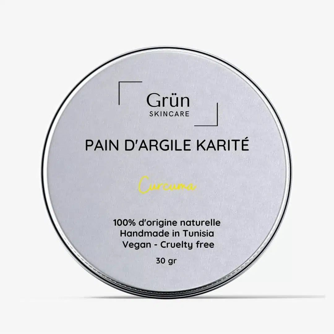 Pain d'argile Karité, Curcuma - Antitaches Purifiant - 30 g