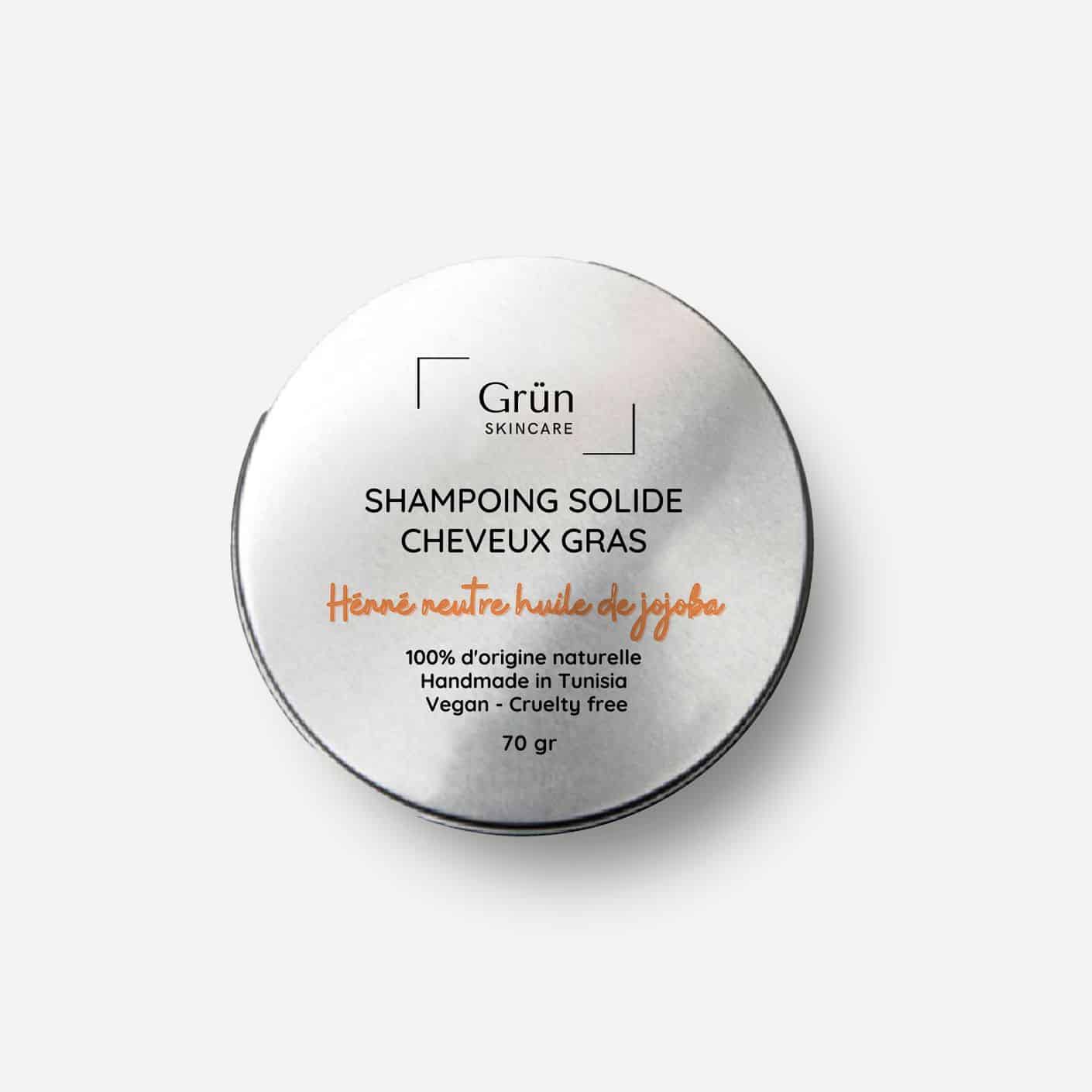 Shampoing solide Cheveux Gras - Poudre de Henné Neutre huile de Jojoba - 70 gr