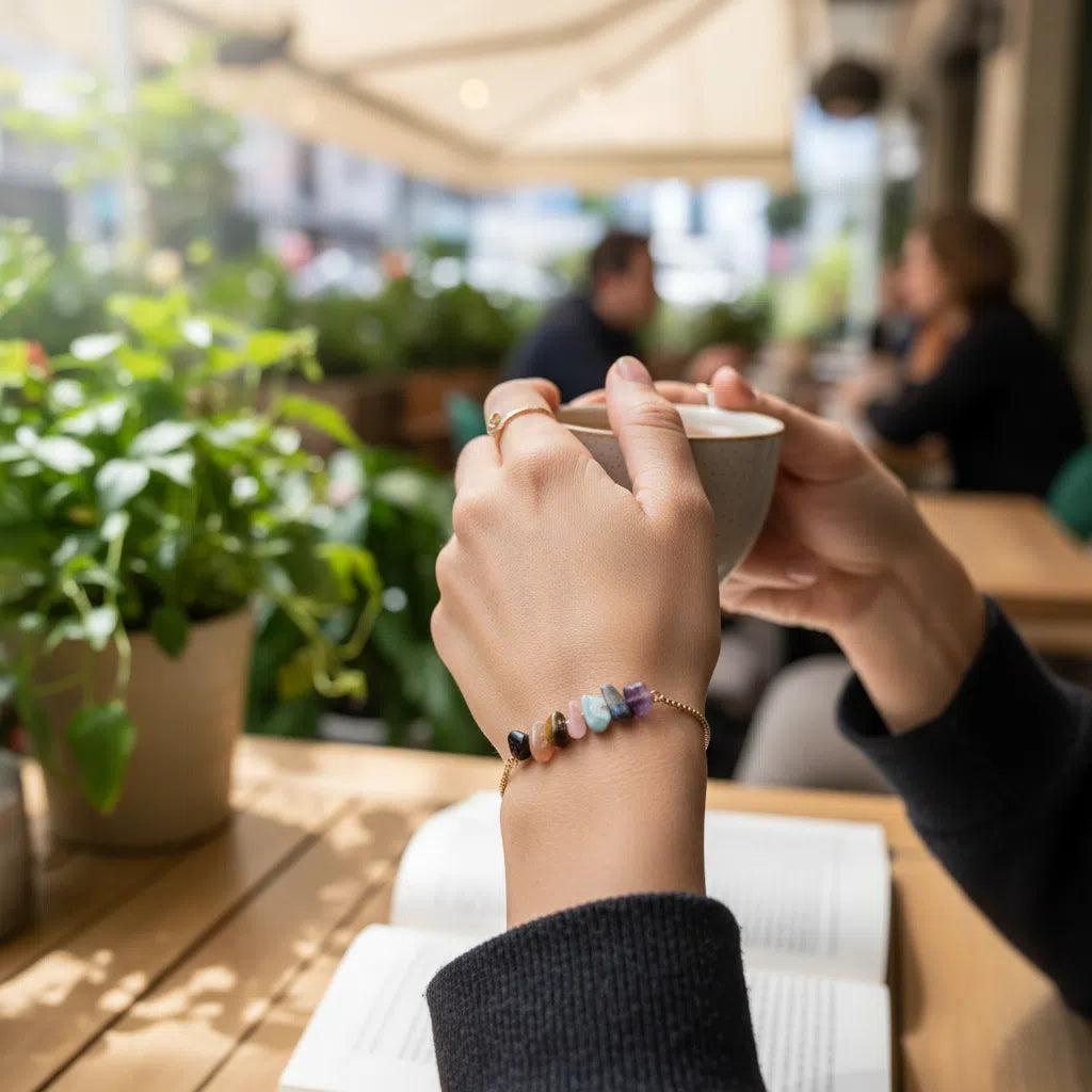Bracelet Chakra Réglable Pierre Naturelle – Énergie Positive