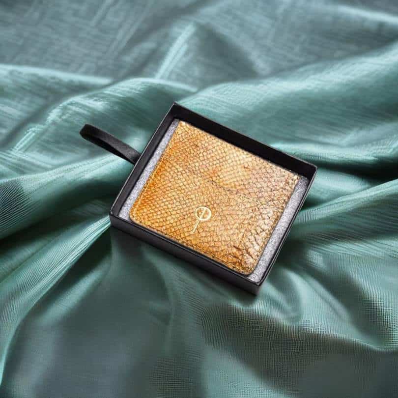 Porte-cartes en cuir de peau de saumon "Flavis Cardholder"