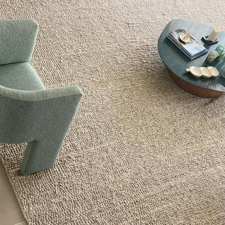 Tapis bouclette CURL en laine naturelle – Personnalisable en Coton ou soie végétale