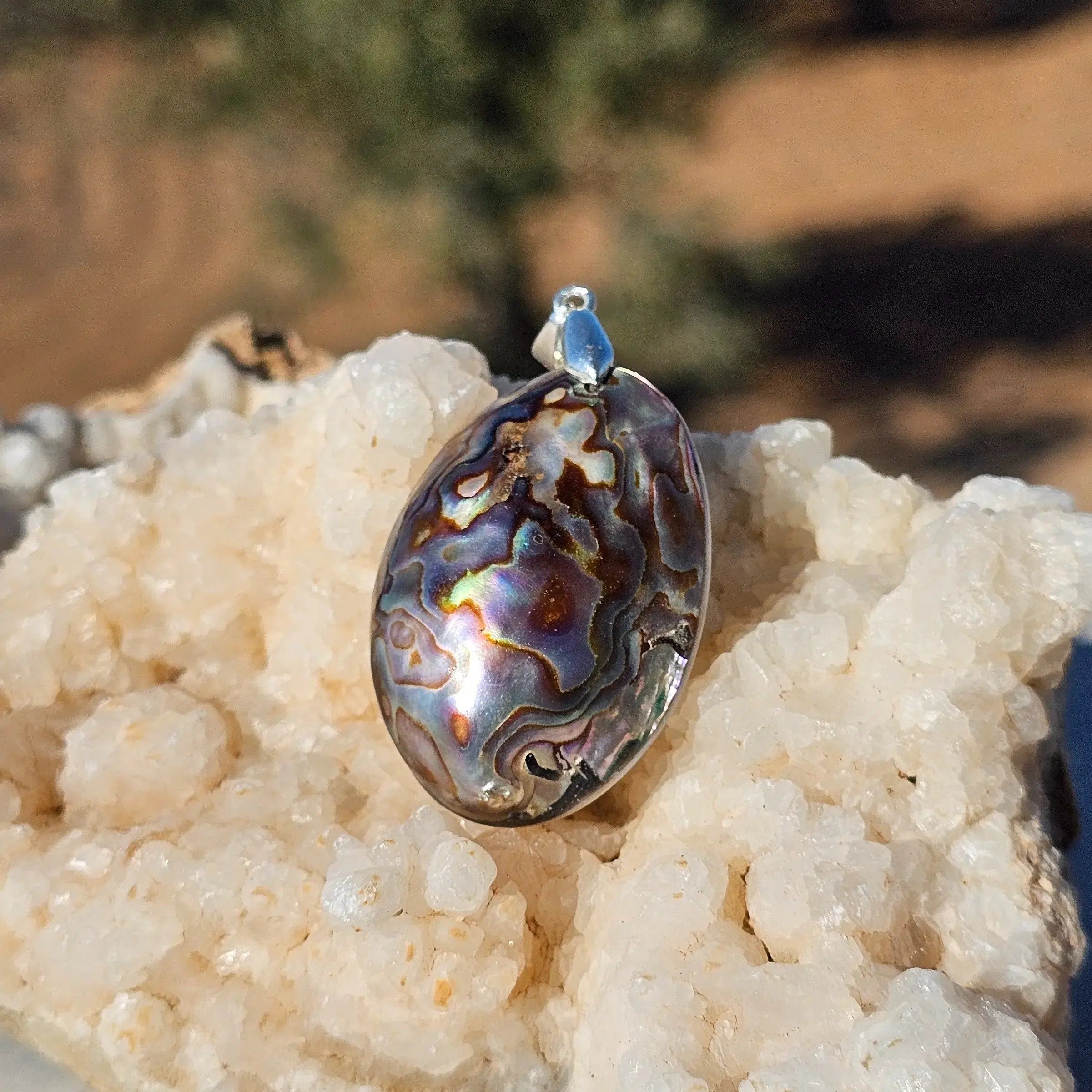 Collier Abalone Coquille Argent 925 - Éclat Naturel Océanique