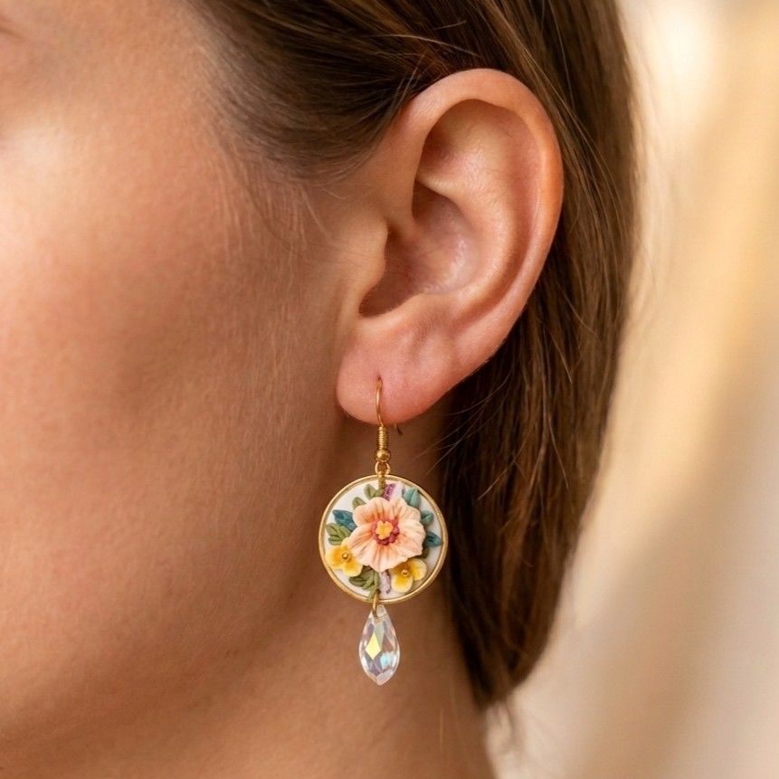 L'éclat éternel de l'Hibiscus -boucles d'oreilles-