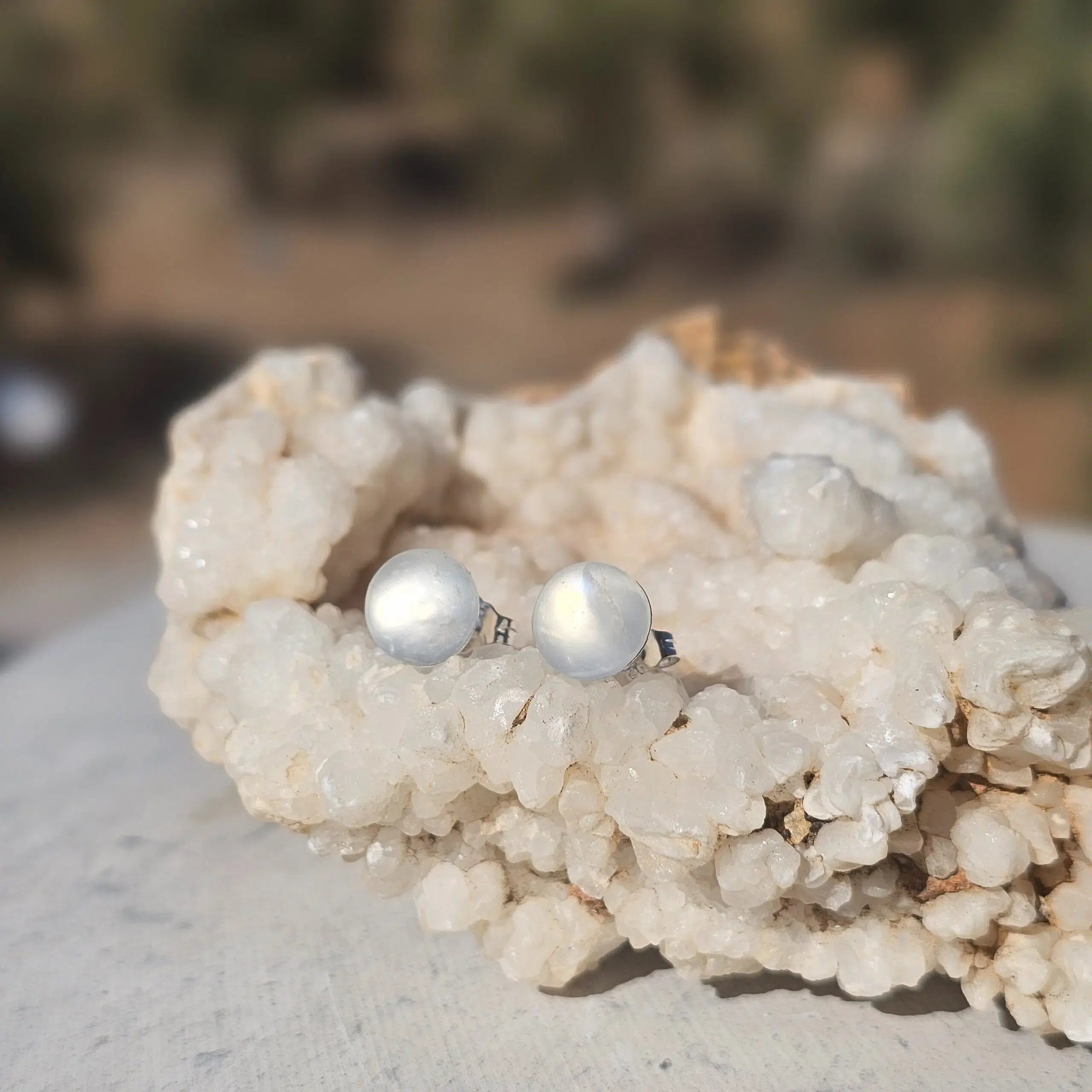 Clous d'oreilles Pierre de Lune Argent 925 - Élégance Envoûtante