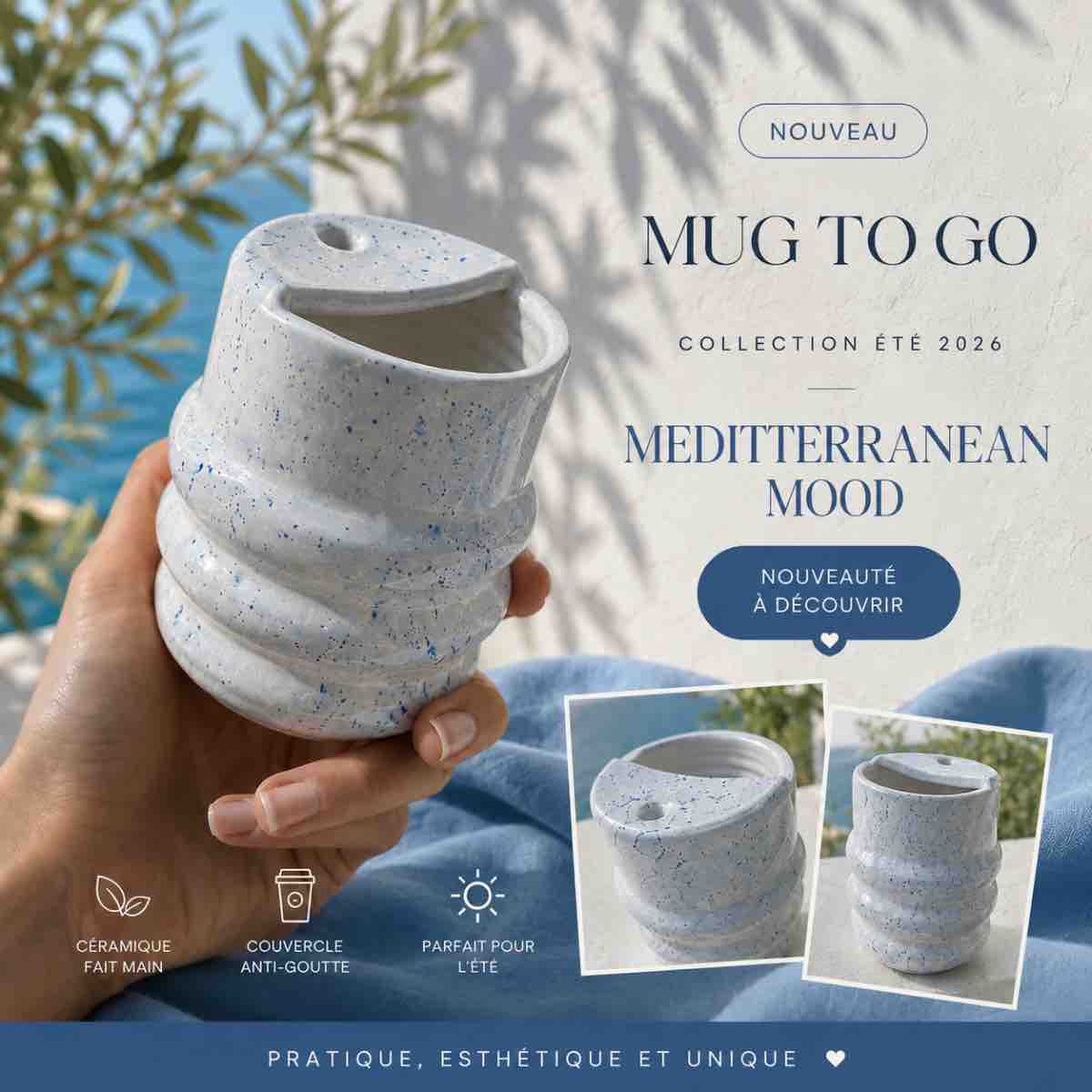 Mug voyage élégant pour boissons chaudes en déplacement