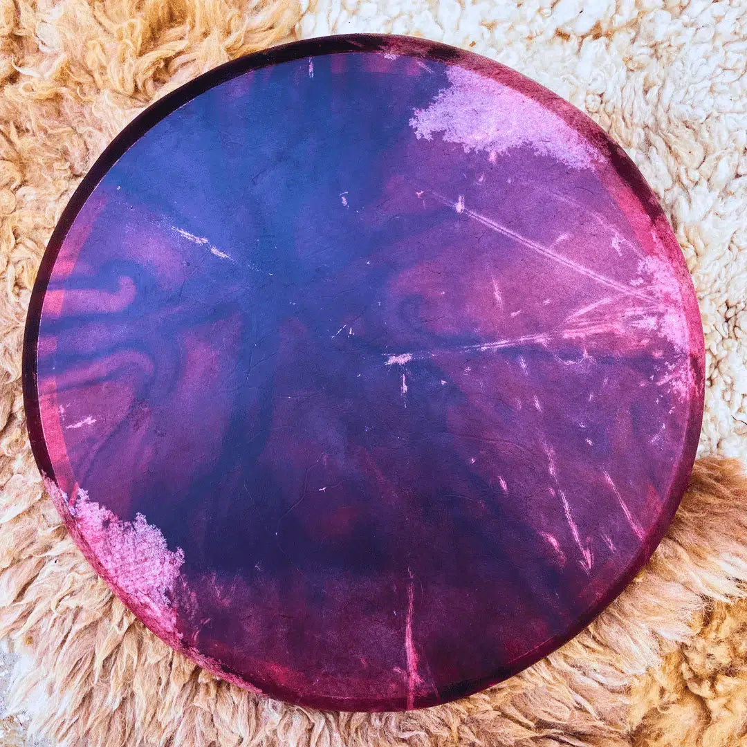 Tambour Chamanique Sibérien 47 cm : Arbre de Vie et Symboles Spirituels - Fabrication Artisanale et Accordable