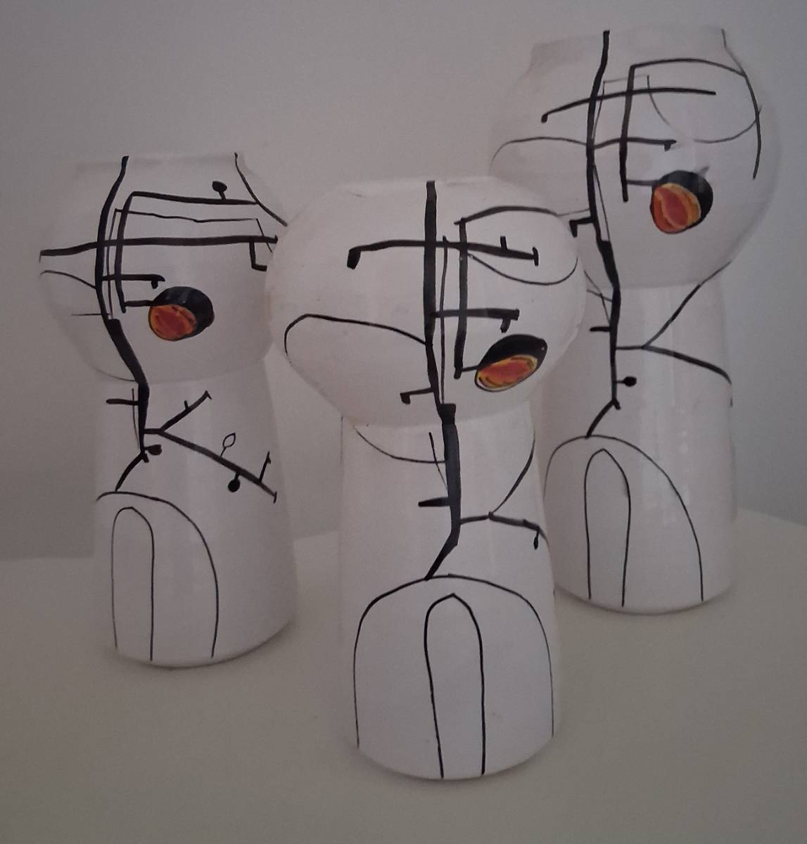 Vases modernes élégants en série de 3 pour un décor unique