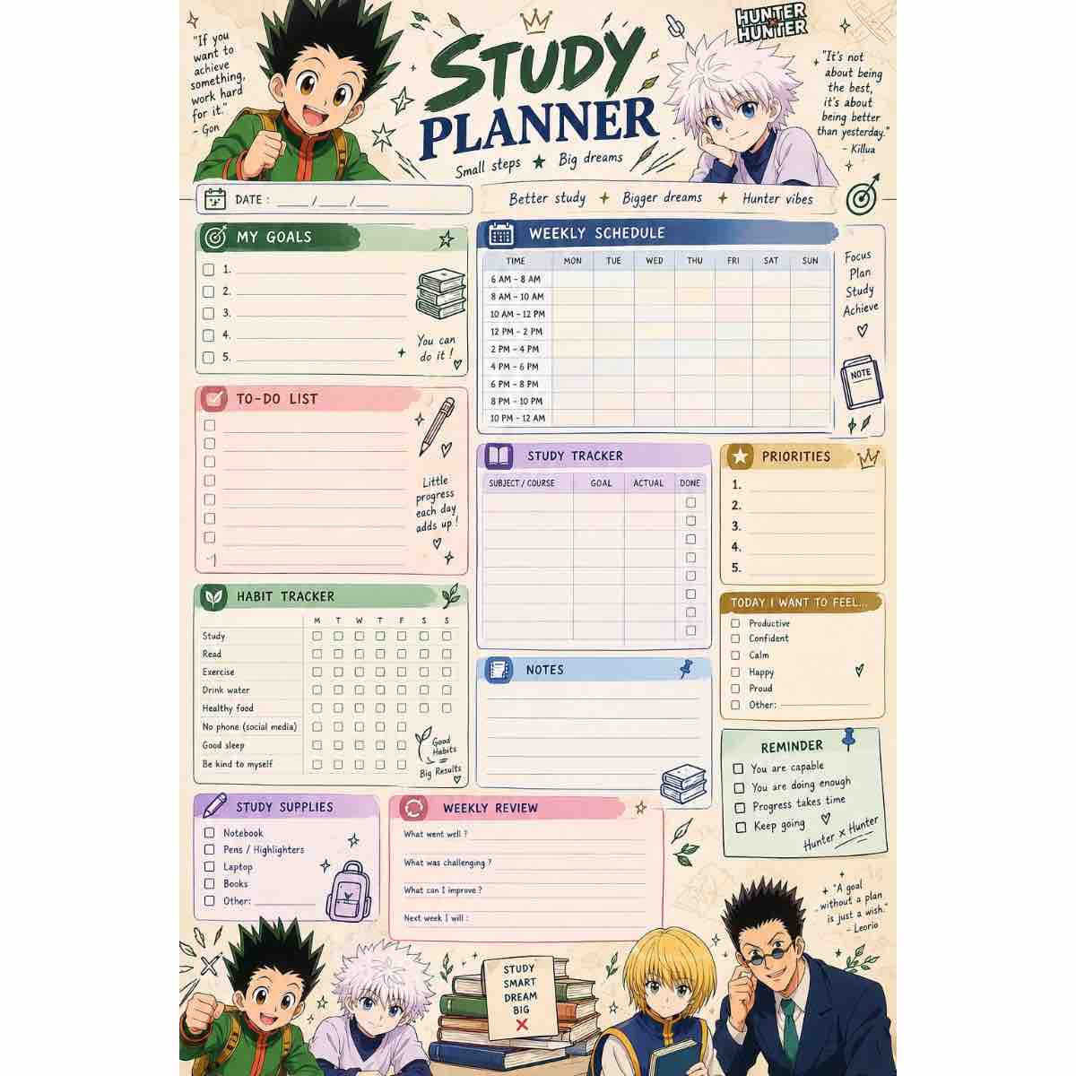 agenda anime atteignez vos objectifs avec style et passion