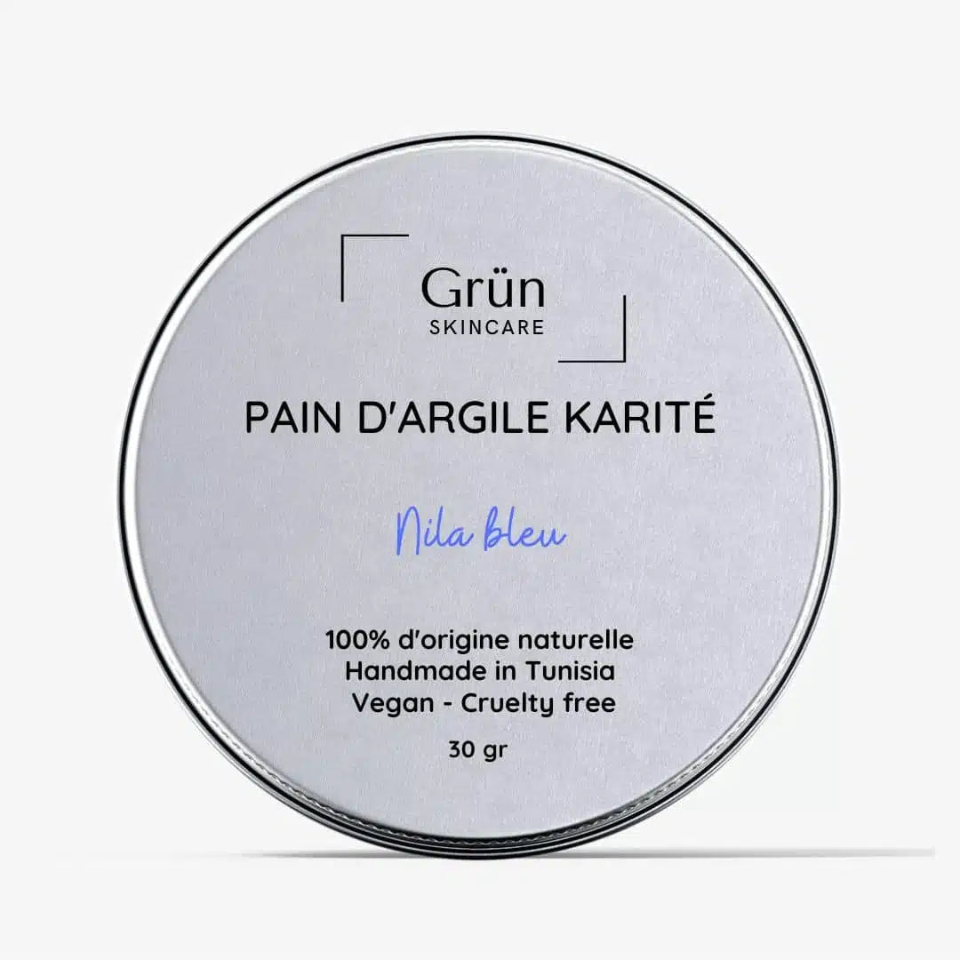Pain d'argile Karité, Nila Bleu - Eclaircissant Hydratant- 30 gr