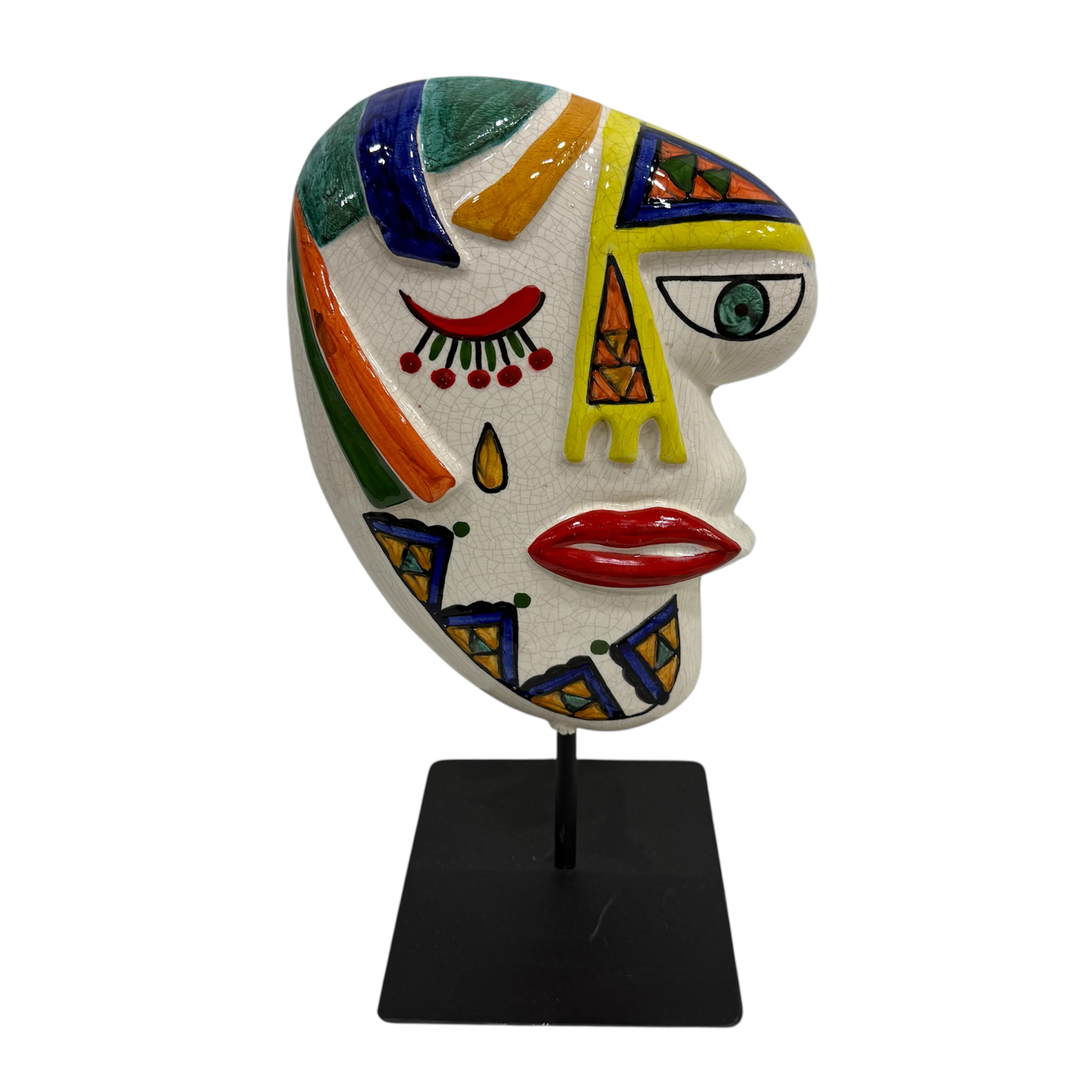 Sculpture Visage Abstrait – Pièce Décorative artistique sur Socle