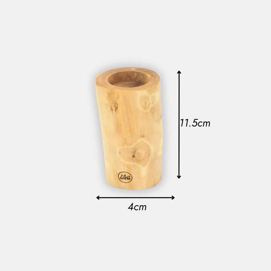 1 Porte-bougie en bois d'olivier naturel, artisanal et écoresponsable