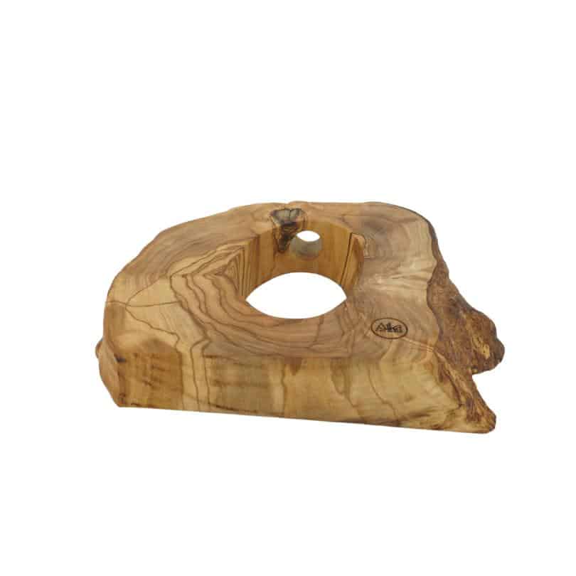 Vase hydroponique en bois d'olivier naturel, artisanal et écoresponsable