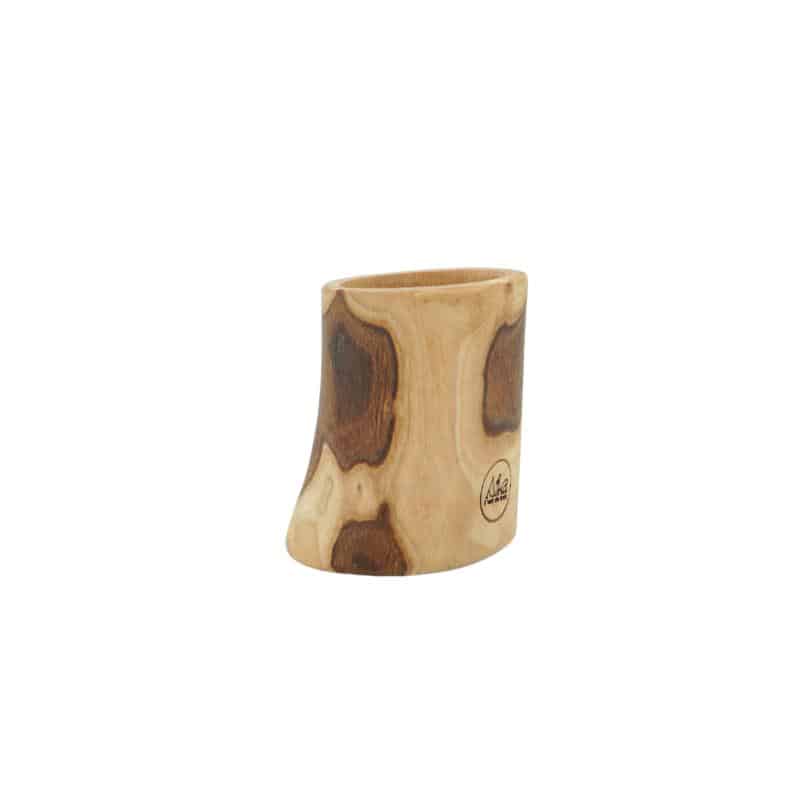 Porte bougie en bois d'olivier cylindrique