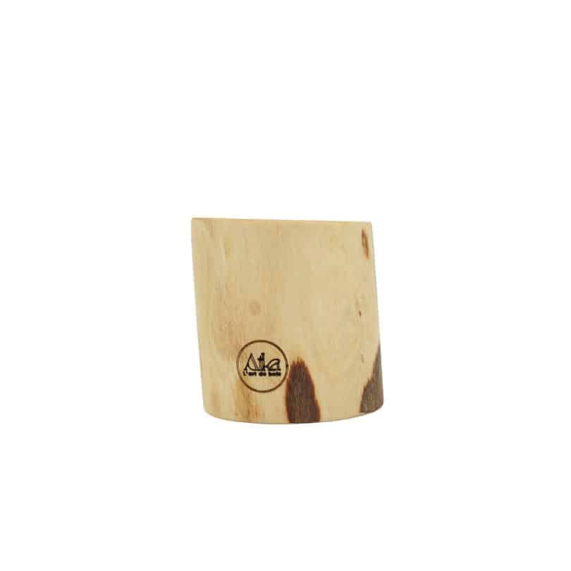 Porte bougie en bois d'olivier cylindrique