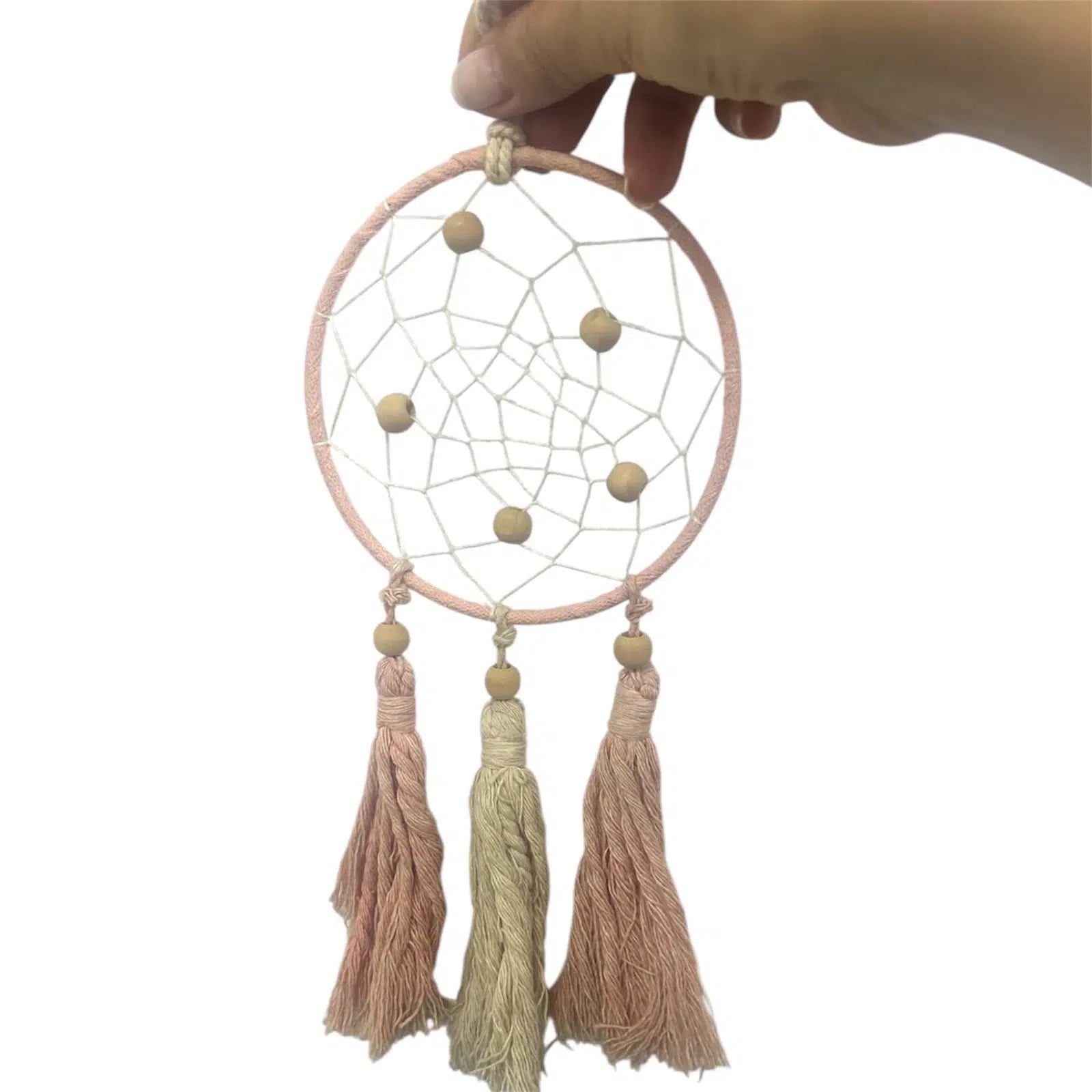 Attrape-rêves artisanal avec pompons