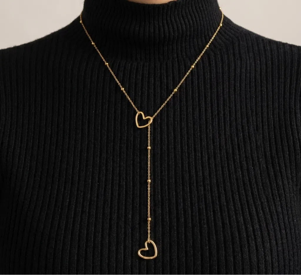Collier en acier inoxydable “Cœur à Cœur”