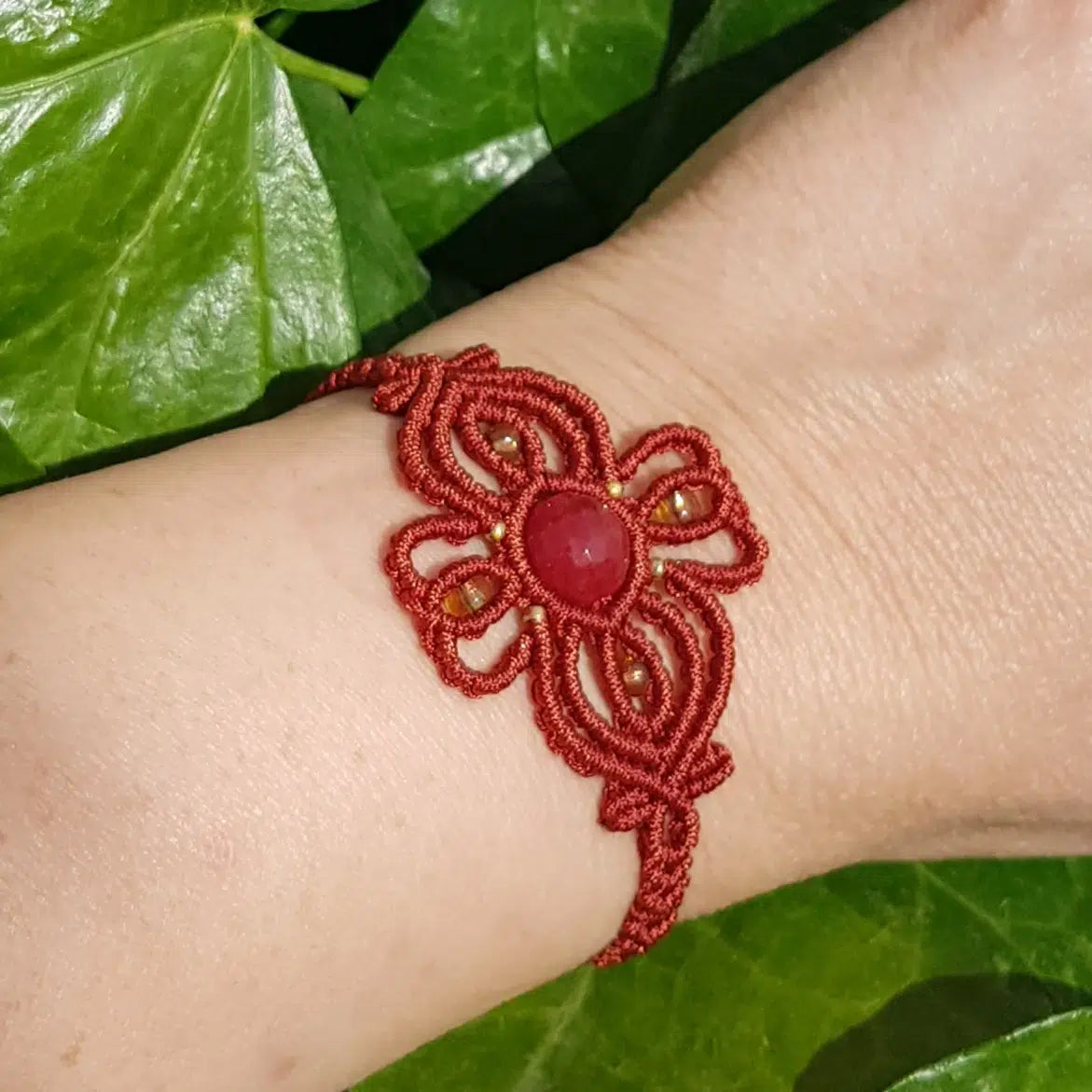Bracelet micromacramé avec pierre