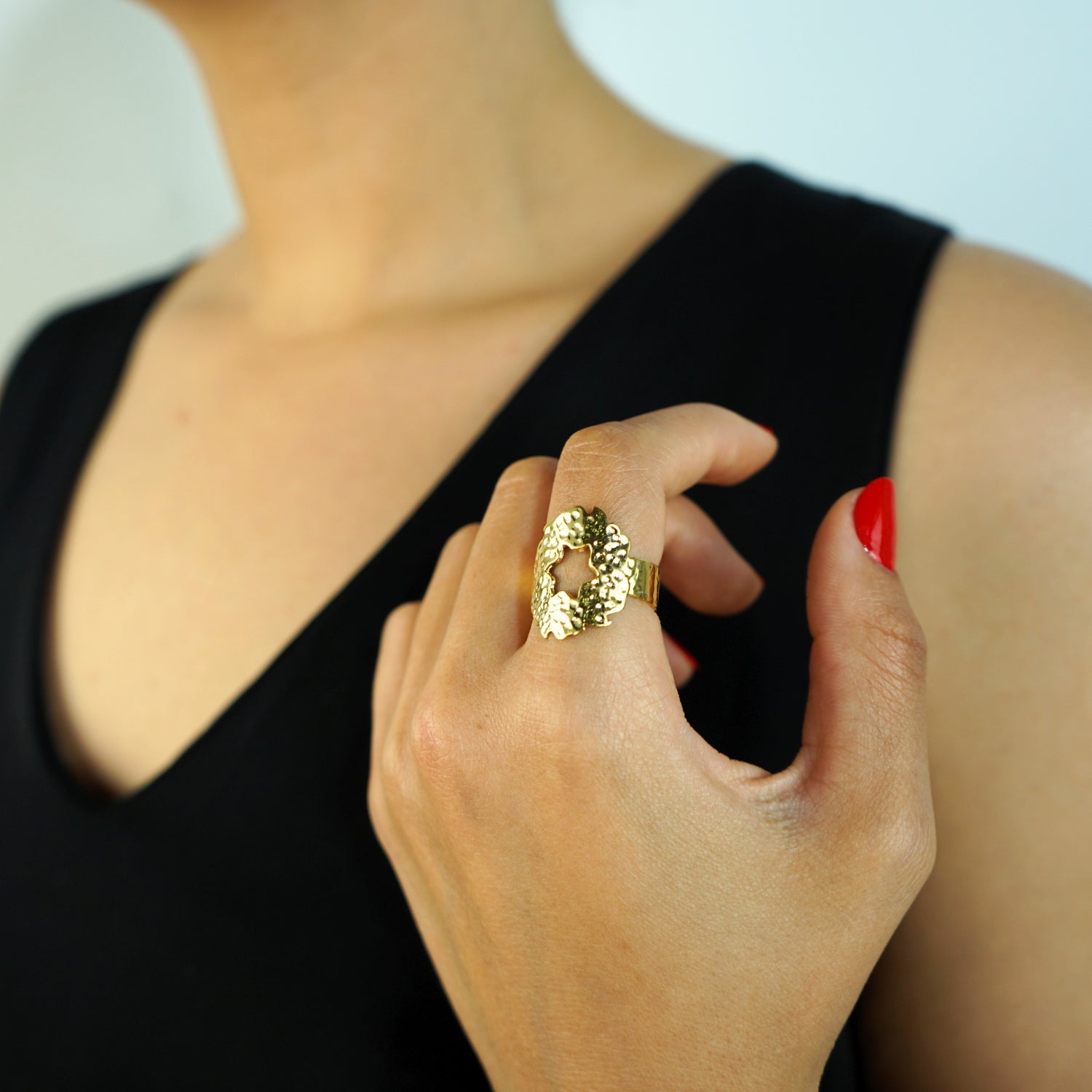 Bague en cuivre dorée
